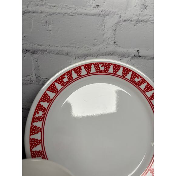 VTG  Corelle Corning Winter Festival Red Trees Reindeer Dinnerware Replacements - Picture 5 of 7